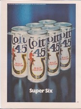 Vintage 1970s Colt 45 Malt Liquor Print Advertisement - Original picture