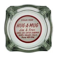 Vintage Marketing Ashtray / Hug-a-Mug / Jim & Fran /  Scots Valley California CA picture