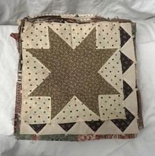 Vintage Hand Sewn Quilt Blocks Sampler Booklet Lot of 14 Checked Calico 9x9 picture