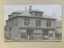 Vintondale PA RPPC Stone Business Block Storefronts Vintage Postcard c. 1910 picture