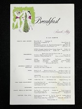 Peacock Alley Vtg Breakfast Menu Waldorf-Astoria Hotel MCM To See & Be Seen picture