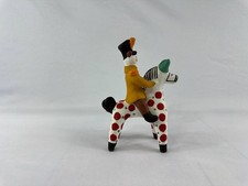 Vintage Russian Dymkovo Officer on Horse Clay Toy USSR Hand Painted Folk Art picture