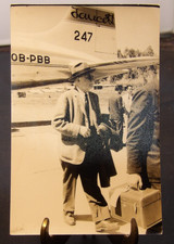 Vintage Real Photo Postcard-Man in front of an Airplane-Cuzco Brazil picture