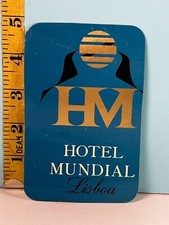 Vintage H & L Hotel Mundial Lisba luggage, label picture