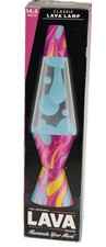 PINK SWIRL CLASSIC LAVA LAMP FIERY TURQUOISE PSYCHEDELIC LIGHT 14.5