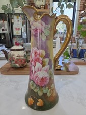 Antique Blakeman & Henderson Limoges France Hand Painted Tankard Pitcher Signed picture