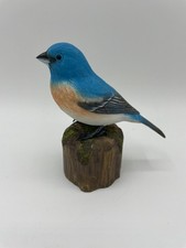 Lazuli Bunting Original Bird Wood Carving picture
