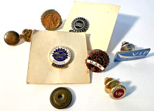 Vintage UAW Union Pin Lot Retiree Member 10 Year And Other Pins Lot 1/10 kt gf picture