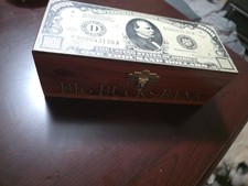 Wooden Lock Box Money Big Bucks Bank 1000 Dollar Bill California Redwoods Cash picture