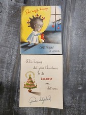 Vtg Norcross Christmas Card Lot 1940s WWII Letter Esther Goldie picture