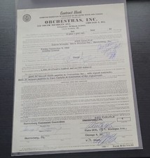RUSS CARLYLE BIG BAND SIGNED JAZZ CONTRACT 1960 ZEMBO MOSQUE HARISBURG PA RARE picture