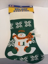 NCAA Miami Hurricanes Holiday Knit Stocking Snowman Christmas Orange U Logo NWT picture
