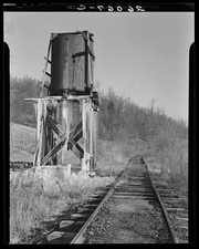 Photo:Jennings Maryland 1937 Railroad Water Tower Icy Tracks Train Line picture