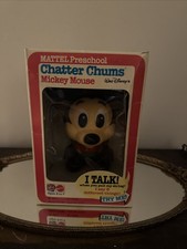 1976 Mattel Chatter Chums Mickey Mouse Pull String Toy New in Box NIB picture