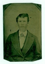 Antique, 170, 1870's Tintype Photo, Young Man in the studio, 2