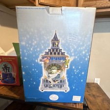 Disney Peter Pan Clock Tower Musical Snowglobe Decorative Clock w/ Original Box picture