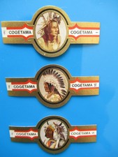 Native Americans  - complete set of 24 vintage cigar bands issued in 1970 picture