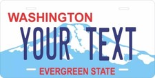 Washington 1998 Custom State License Plate Personalized 12