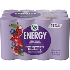 V8 Energy Pomegranate Blueberry Energy Drink, 8 fl oz Can, 12 Pack picture