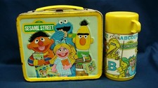 Vintage 1979 Sesame Street Metal Lunch Box Aladdin With Thermos Muppets picture