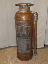 Antique Fire Extinguisher Ecnarusni Foam Copper & Brass w/Hose Buffalo, NY USA picture