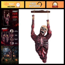 Bloody Half Body Hanging Skeleton Prop - Creepy Halloween Corpse Decor for Haunt picture