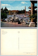 Vintage Rome Piazza del Popolo Postcard Kodak Ektachrome Color Photo Italy picture