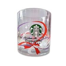 Starbucks Transparent Glass Cup w/Red Bow Ribbon Coffee Milk Frappuccino Mug 9oz picture