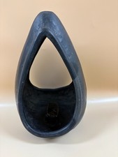 VTG 1950s Oaxaca Mexico Barro Negro Pottery Candle Holder Folk Art 12in DS20 picture