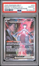 PSA 10 2025 Pokemon Destined Rivals IT Team Rocket's Mewtwo ex SIR 231/182 picture