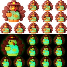 Domensi 30 Pcs Glow in Dark Thanksgiving Mini Turkey Figures Tiny Turkey...  picture