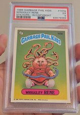 1986 TOPPS GARBAGE PAIL KIDS STICKERS WRIGGLEY RENE #103a COPYRIGHT GPK PSA 5 EX picture