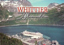 Aerial View of Cruise Ship at Whittier Alaska, Prince William Sound AK, Postcard picture