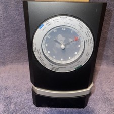 World Time Zone Pendulum Clock 7.5 x 4 Inches -  Black and Silver  picture