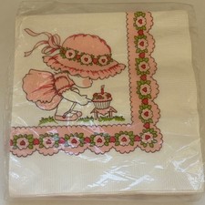 Vintage 1970's Designerware Strawberry Shortcake Luncheon Paper Napkins Ephemera picture