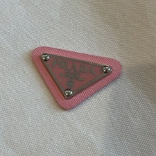 1pc of Emblem Replacement Prada Logo Tag Label Sewing Accessory 5x3cm PINK picture