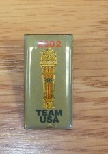 2002 Salt Lake City Utah Team USA Torch Collectible Enamel Lapel Pin  picture