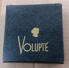 Vintage VOLUPTE Compact Case Art Deco Rhinestone MAKEUP New/Old Stock Gold Tone  picture