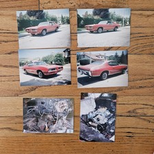 VINTAGE 1990'S PHOTO SET 1968 RED PONTIAC GTO HARDTOP RESTORATION  & NEW ENGINE picture