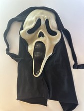 VTG 90s Ghost Face Gen 1 Scream Mask Fun World Div Glow Cotton Shroud 11.5