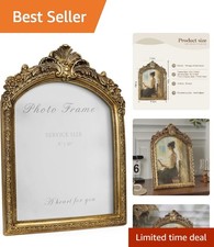 Vintage Arched 8x10 Gold Resin Picture Frame - Elegant Home and Gift Decor picture
