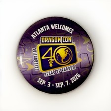 Dragon Con 2026 Commemorative Pin Atlanta Welcomes 40 Years of Fandom Badge picture