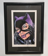 CATWOMAN Signed & Numbered Print 128/250 Jim Balent COA Batman Framed Art 15x20 picture