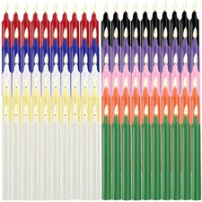 100 Pack Multicolor Spell Chime Candles - Mini Unscented Taper for Rituals, Alta picture