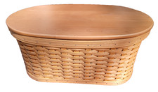 Longaberger Small Workload Basket, Protector, Lid and Botanical Fields Liner EUC picture