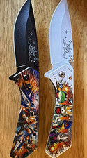 Falcon Knives 2pc Pocketknife Set, Stainless Drop Point Plain Blade, Multicolor picture