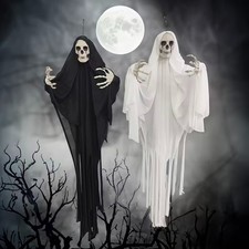 Halloween Large Black Or White Scary Hanging Ghost picture