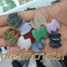100pc Mix Natural Quartz Crystal Bat Hand Carved Mini Reiki Skull Random Gift picture