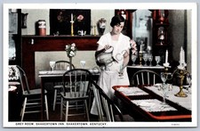 JH18/ Shakertown Inn Kentucky Postcard c1910 Interior Grey Room Woman 182 picture