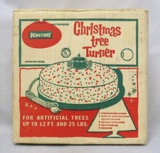Vtg PENETRAY:  Motorized Revolving Christmas Tree Turner w/Box (TESTED) USA made picture